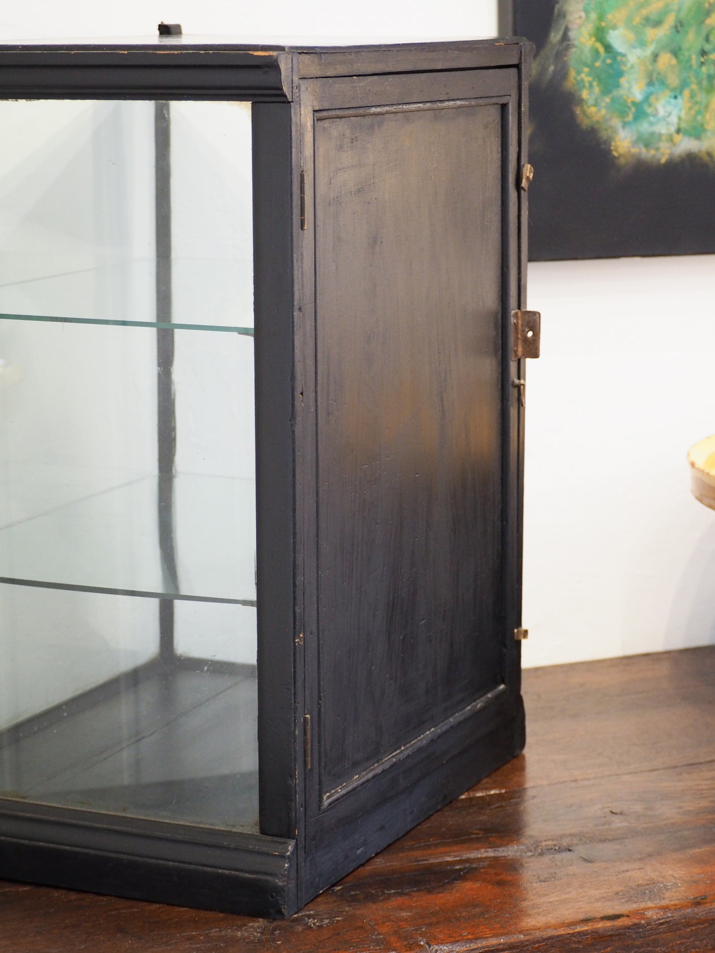 Antique Vintage Original Fry's Chocolate Display Cabinet with Glass Shelves & Original Sticker and Stamp