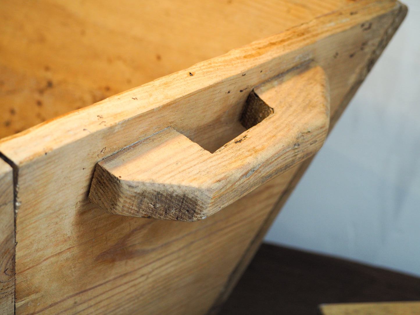 Antique Vintage Turkish Wooden Trug / Storage Bowl