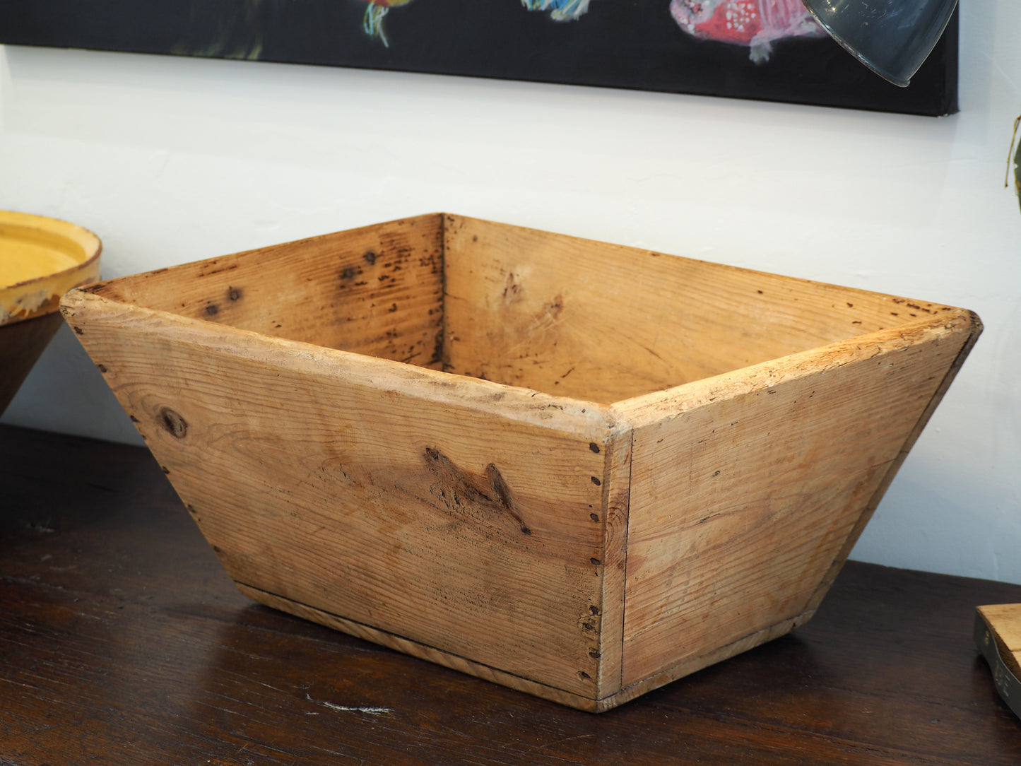 Antique Vintage Turkish Wooden Trug / Storage Bowl