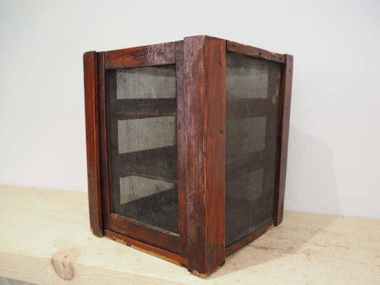 Antique Vintage Small Tabletop French Cheese Safe / Kitchen Decor