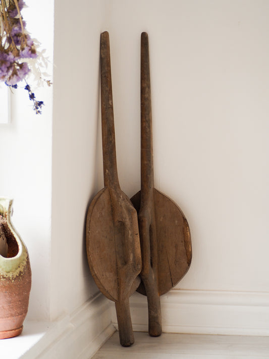 Pair of Vintage French Wooden Laundry Paddles / Lavender Batten Board / Decorative Paddles
