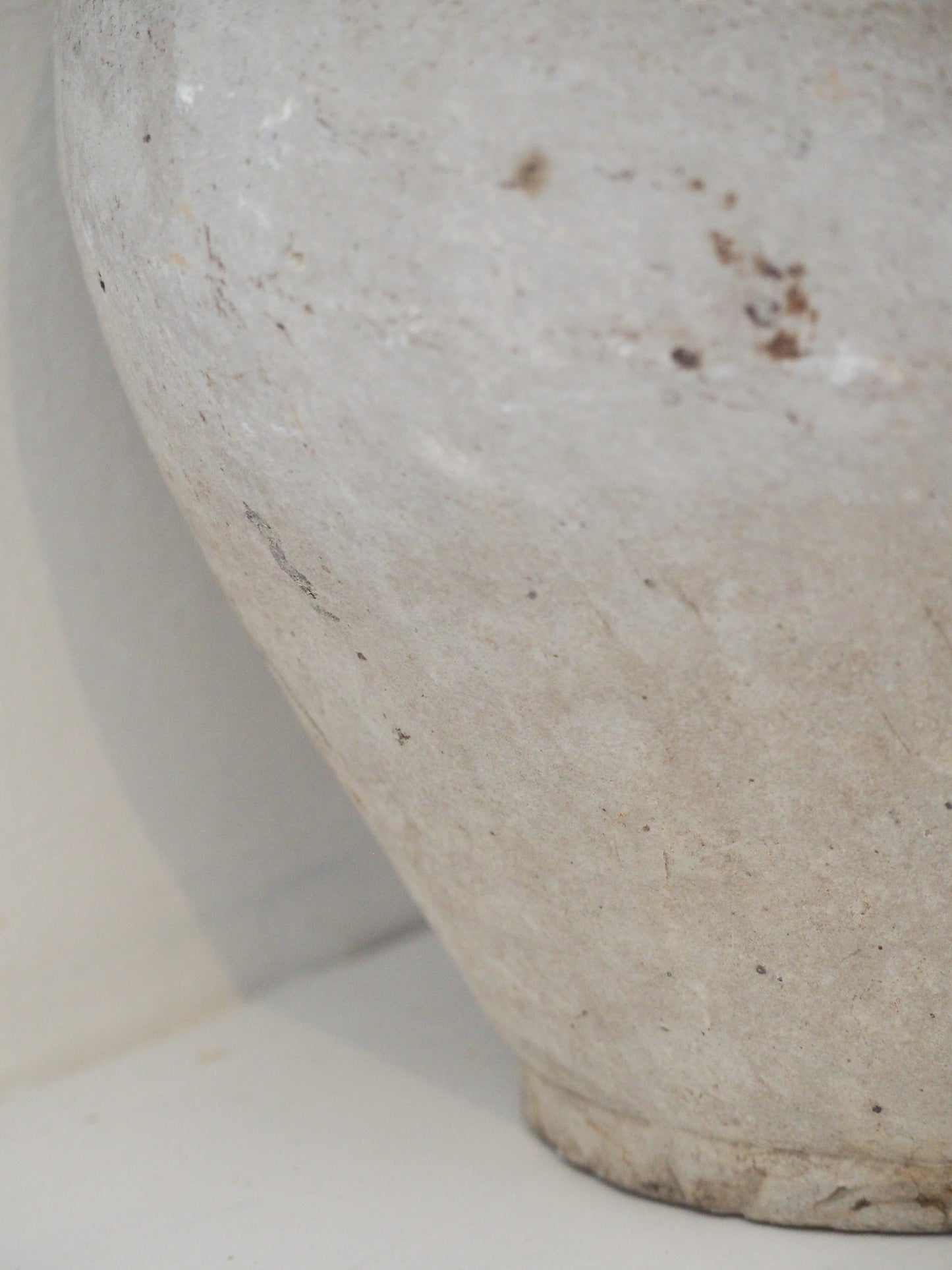 Antique Large 18th-Century Light Grey French Terracotta Walnut Oil Jar / Decorative Jug / Vase