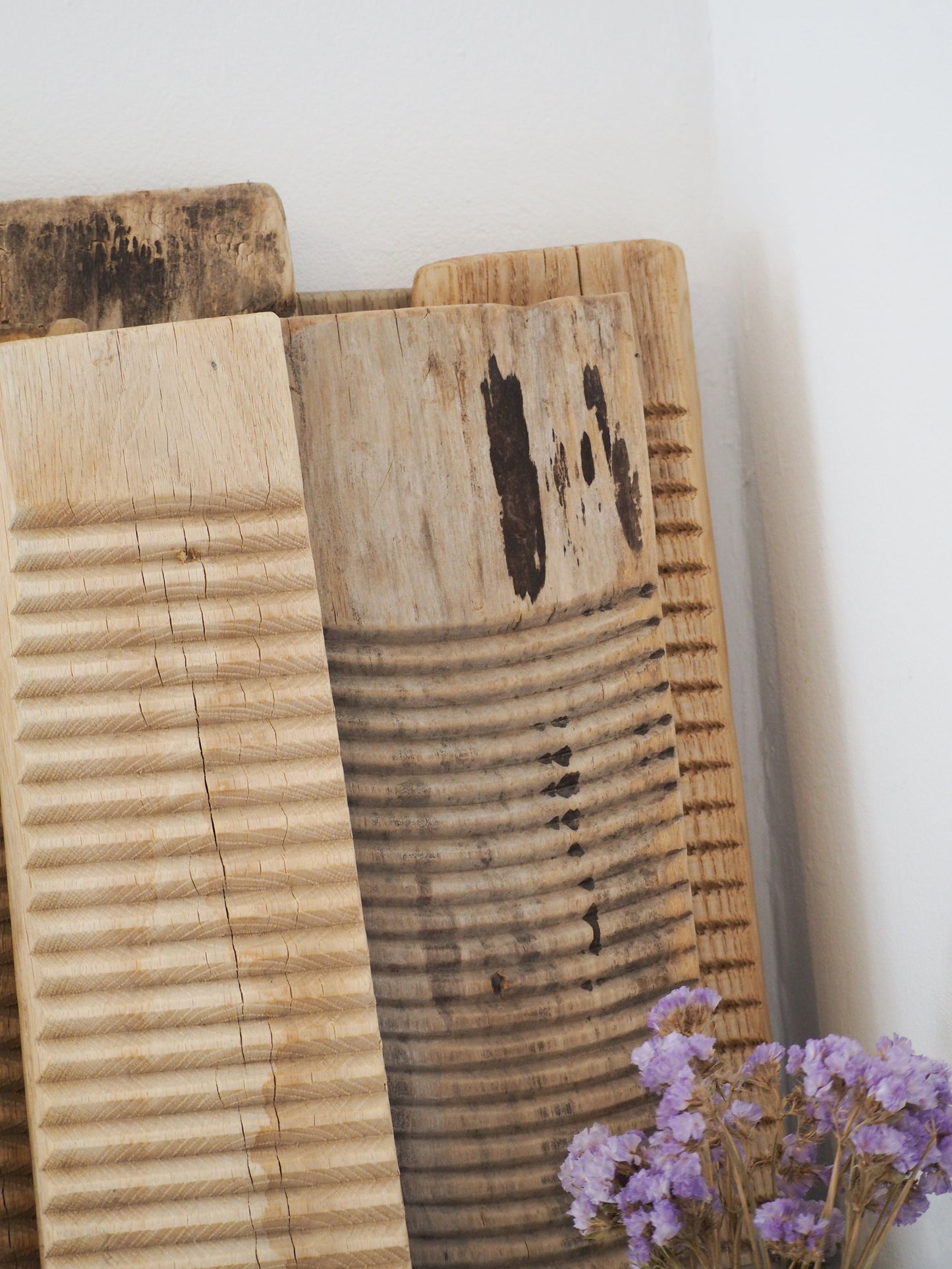 Vintage Antique Wooden Rustic Primitive Elm Ribbed Washboard (Sold Individually)