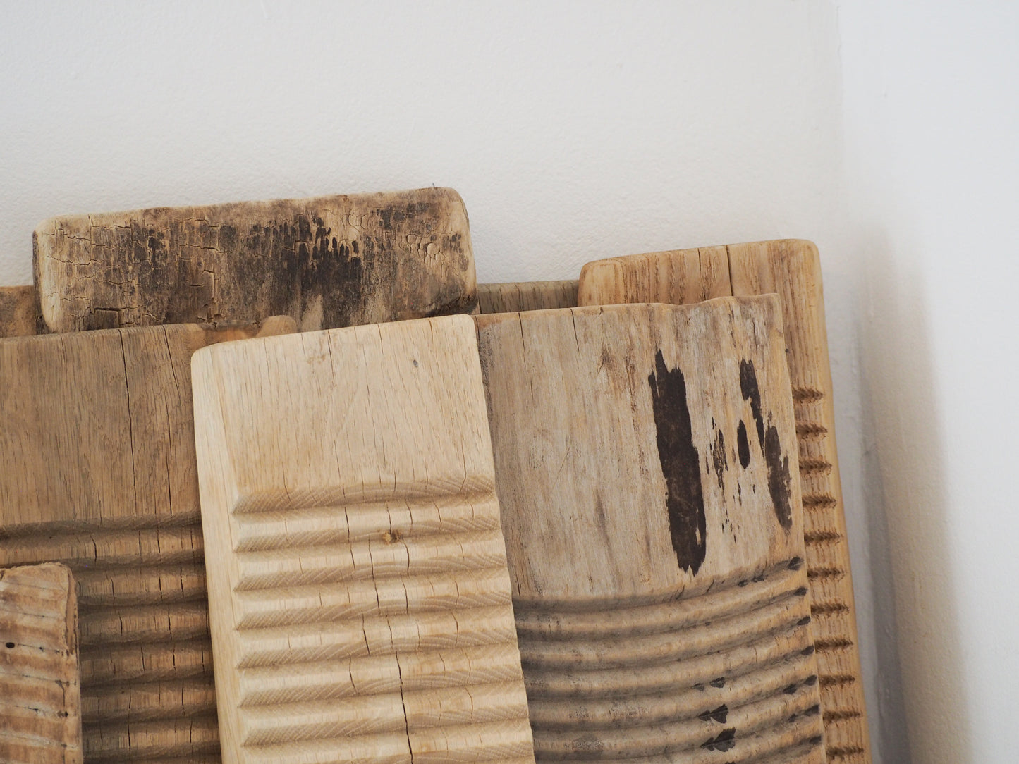Vintage Antique Wooden Rustic Primitive Elm Ribbed Washboard (Sold Individually)