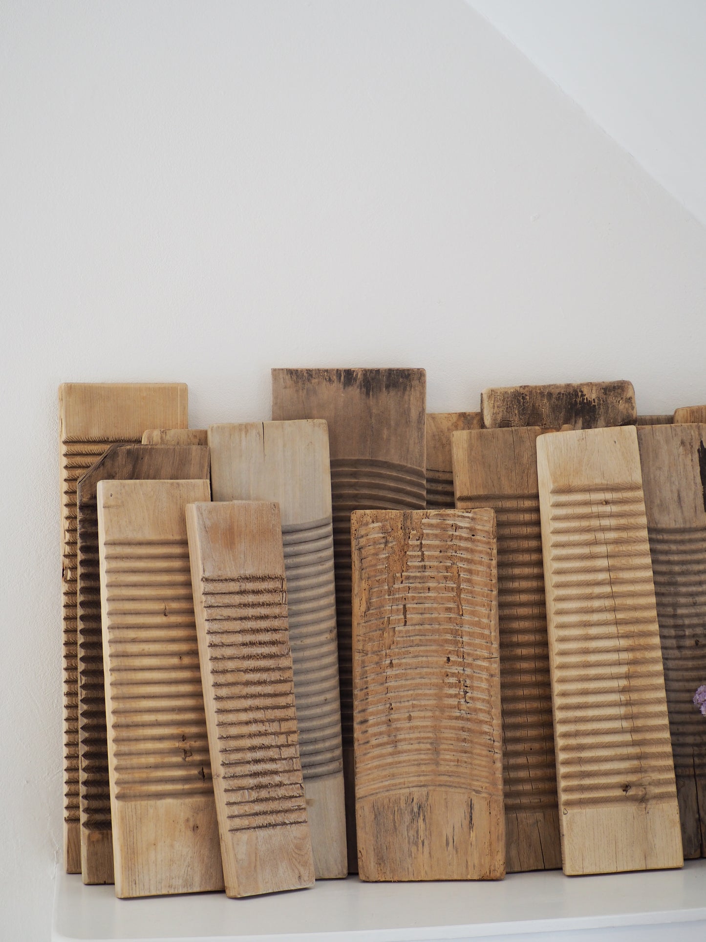 Vintage Antique Wooden Rustic Primitive Elm Ribbed Washboard (Sold Individually)