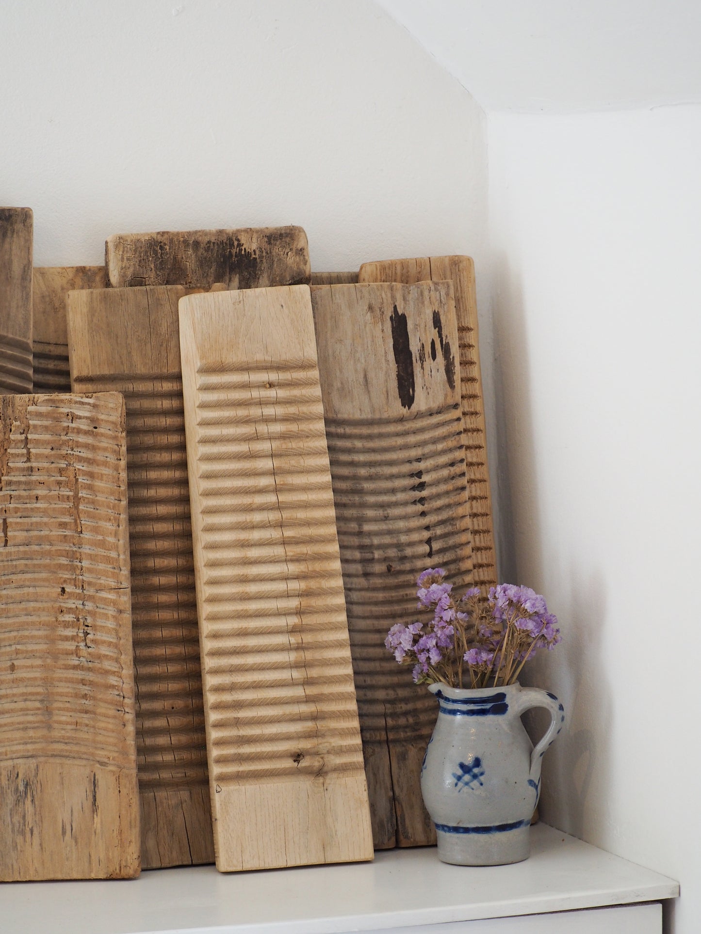 Vintage Antique Wooden Rustic Primitive Elm Ribbed Washboard (Sold Individually)