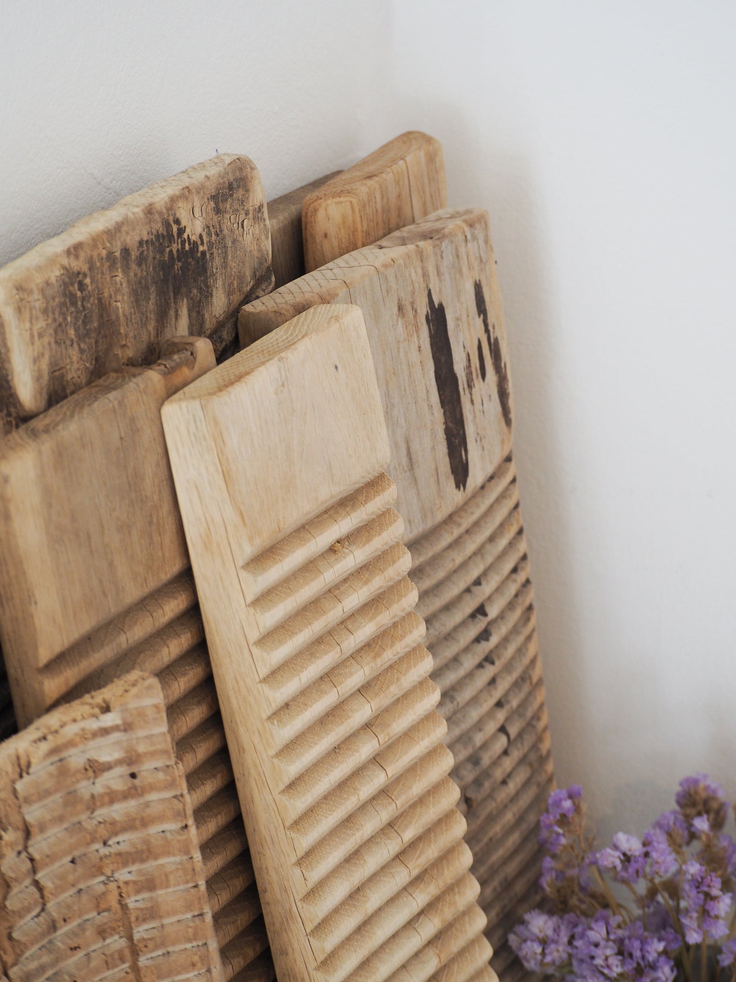 Vintage Antique Wooden Rustic Primitive Elm Ribbed Washboard (Sold Individually)