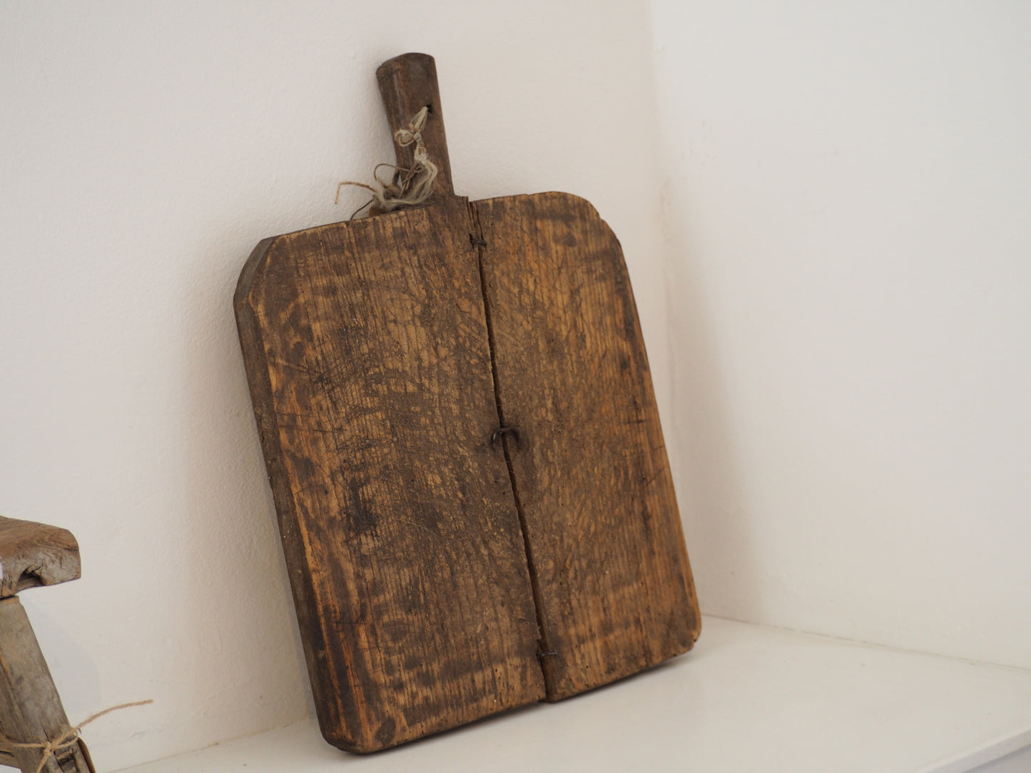 Antique Vintage Romanian Rustic French Wooden Charcuterie Chopping Board / Bread Board