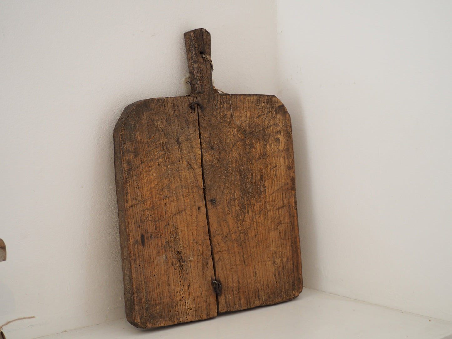 Antique Vintage Romanian Rustic French Wooden Charcuterie Chopping Board / Bread Board