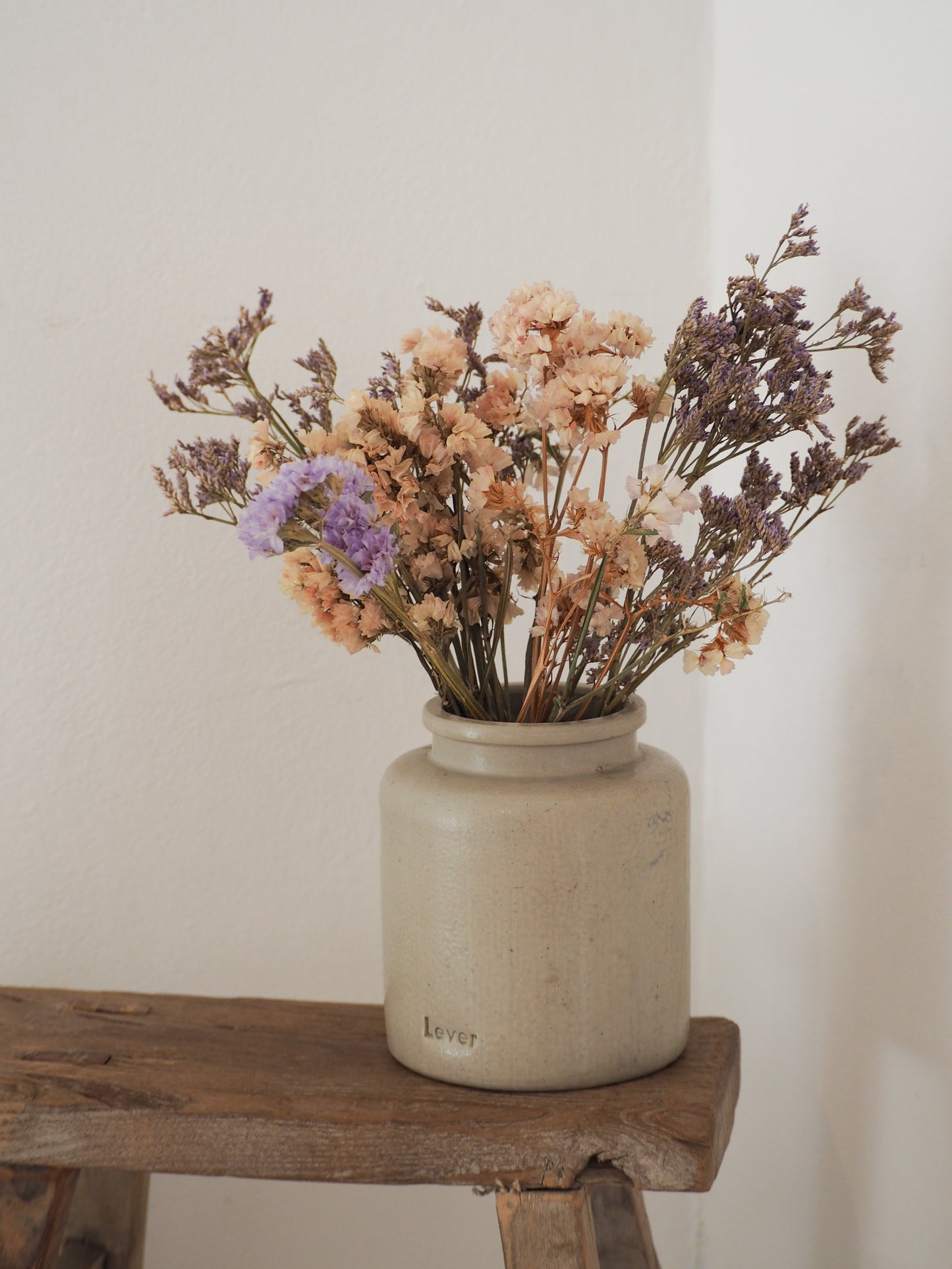 Vintage Antique Rustic French Cream Stoneware Apothecary Pot / Kitchen Storage Jar