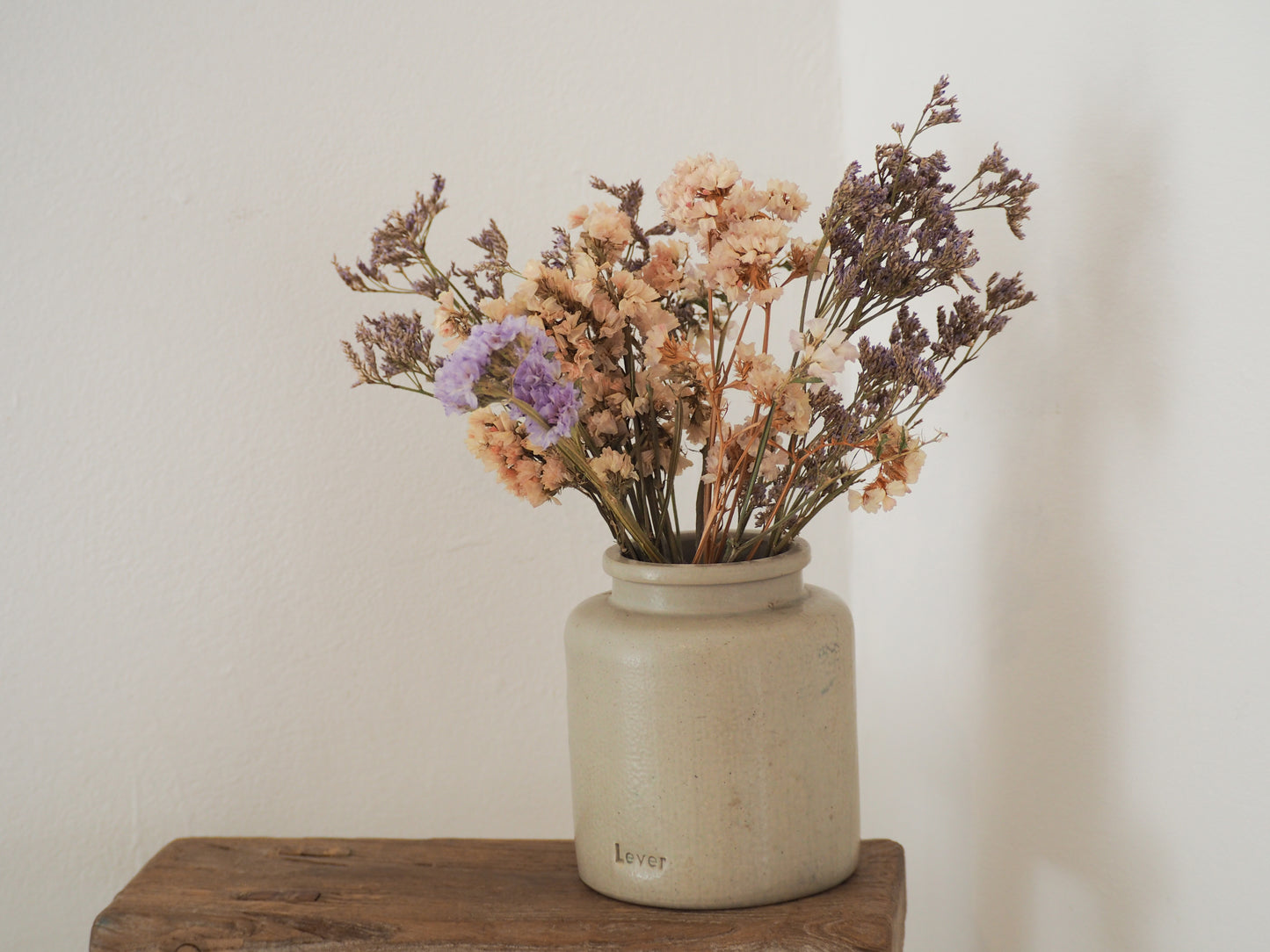 Vintage Antique Rustic French Cream Stoneware Apothecary Pot / Kitchen Storage Jar