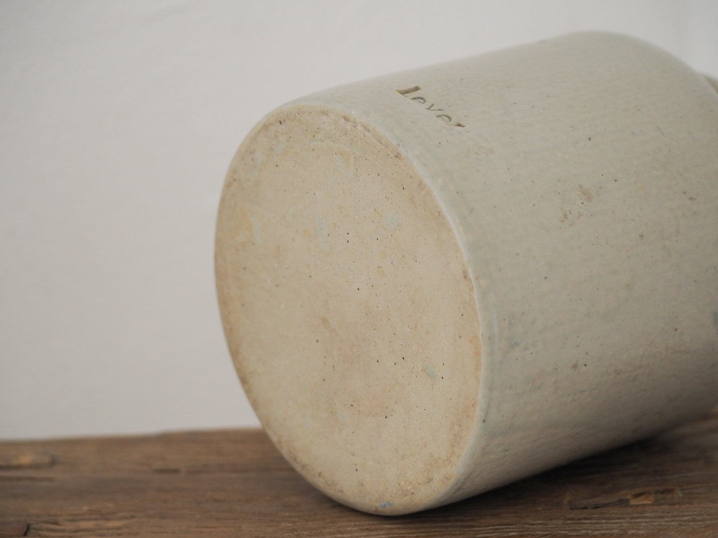 Vintage Antique Rustic French Cream Stoneware Apothecary Pot / Kitchen Storage Jar