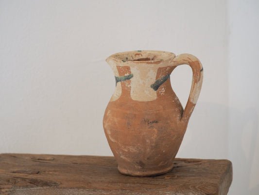Vintage Antique Romanian Decorative Jug / Earthenware Storage Pot