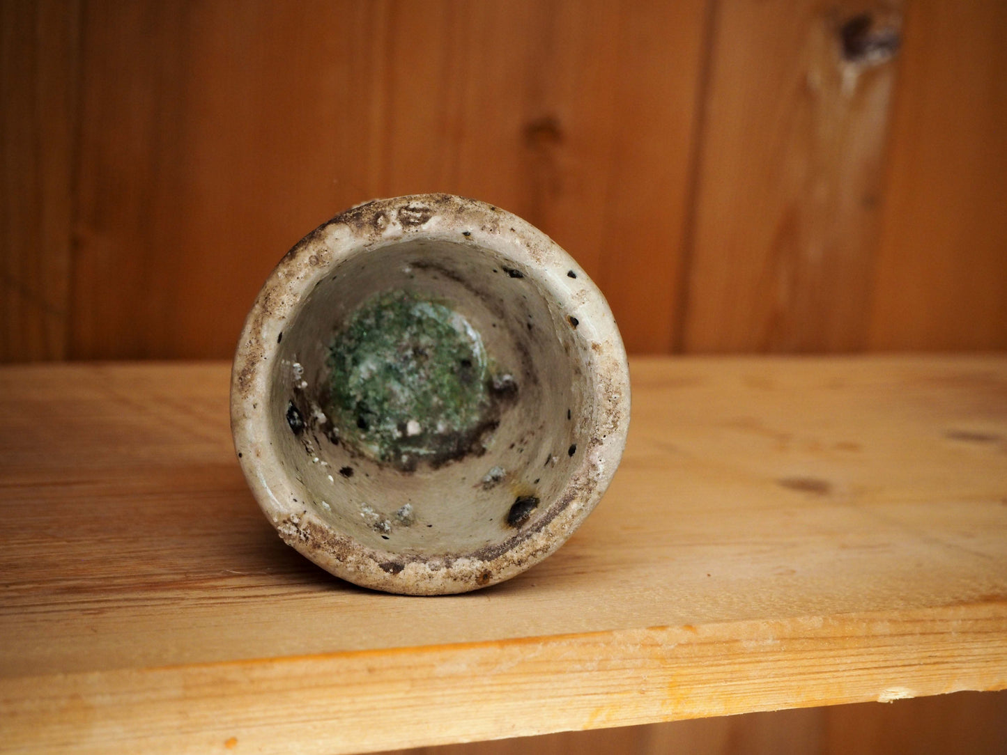 Vintage / Antique Rustic French Small Ceramic Pot / Kitchen Storage Jar