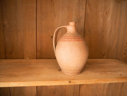 Vintage Antique Romanian Decorative Jug / Earthenware Storage Pot