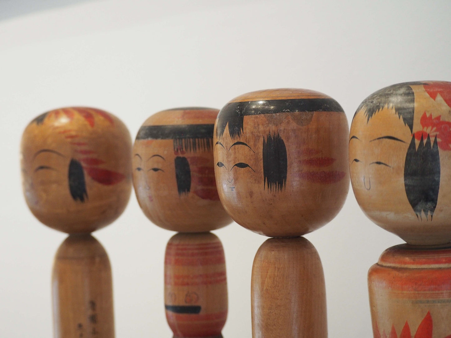 Vintage Antique Wooden Hand-Painted Mid-Century Japanese Kokeshi Dolls (Sold Individually)