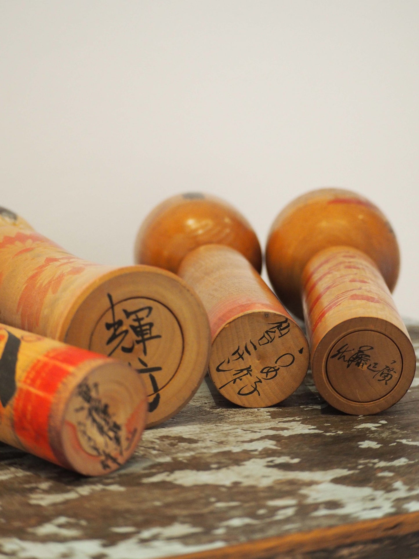 Vintage Antique Wooden Hand-Painted Mid-Century Japanese Kokeshi Dolls (Sold Individually)