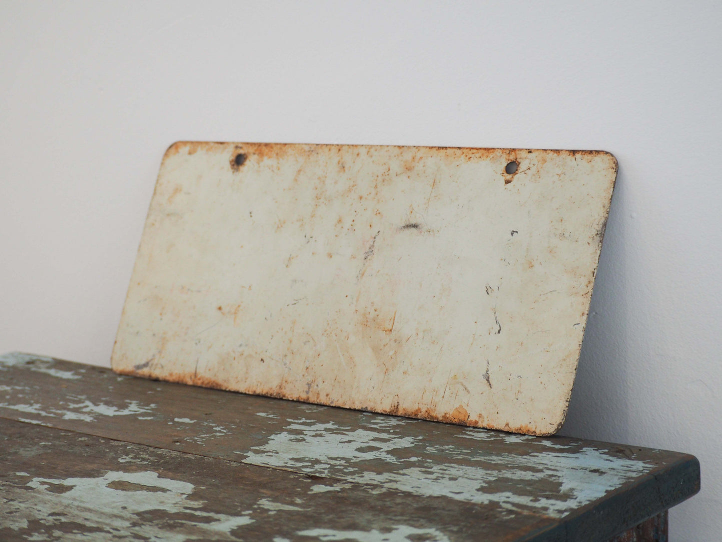 Vintage Antique Old French Metal 'Réservé' Road Sign / White & Black / Wall Art