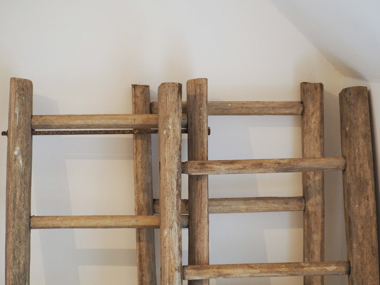 Vintage Small Rustic French Wooden Ladder / Decorative Ladder