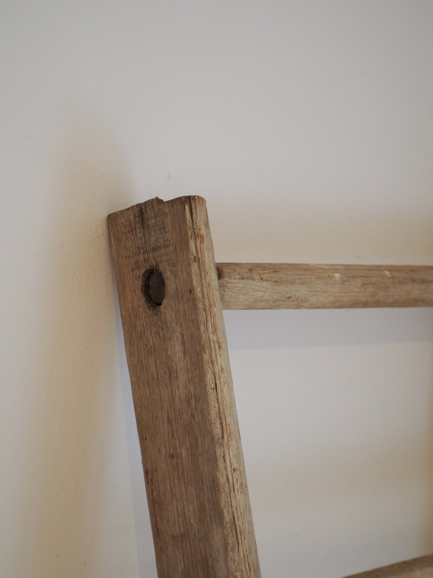 Vintage Small Rustic French Wooden Ladder / Decorative Ladder