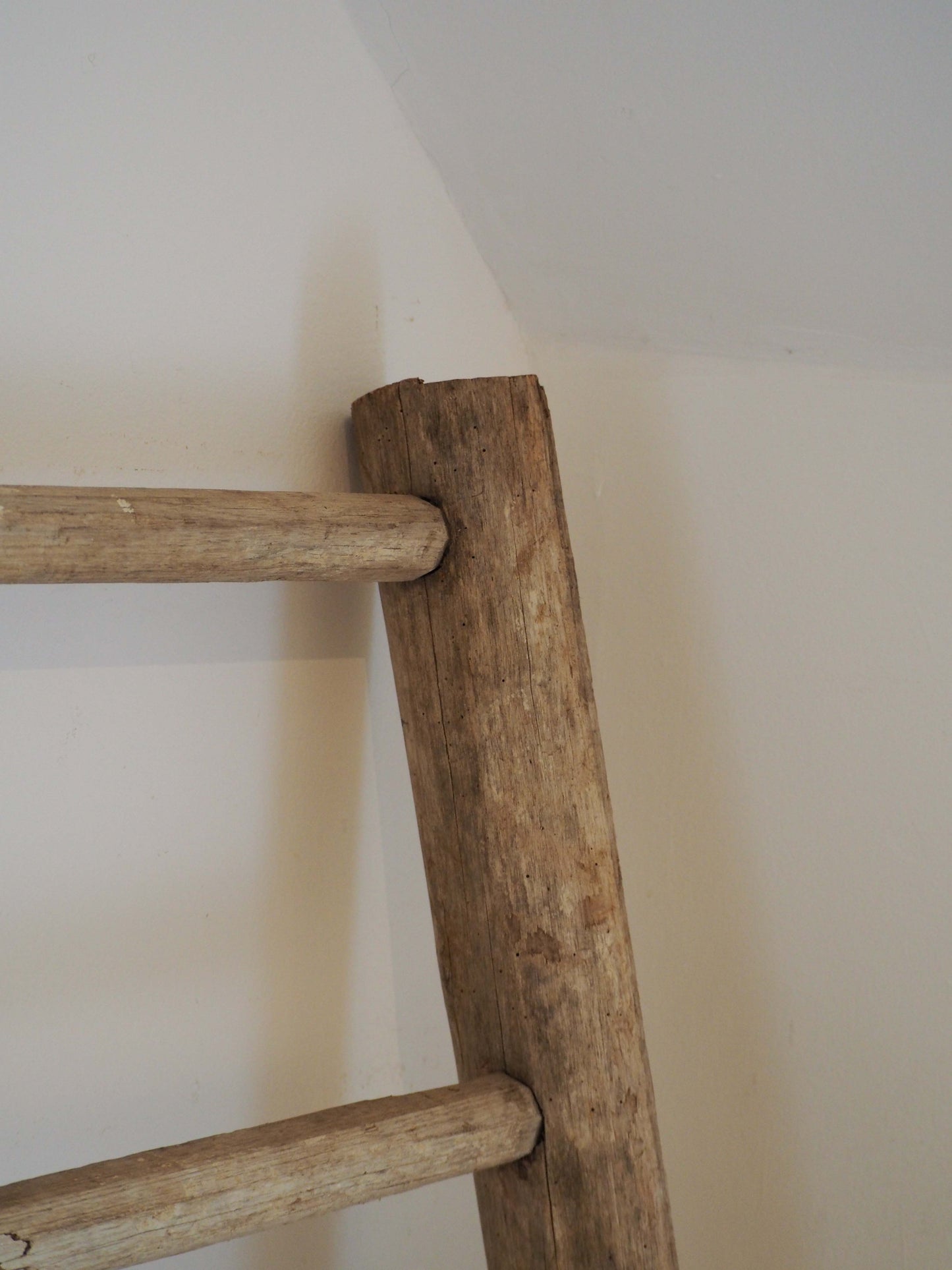 Vintage Small Rustic French Wooden Ladder / Decorative Ladder