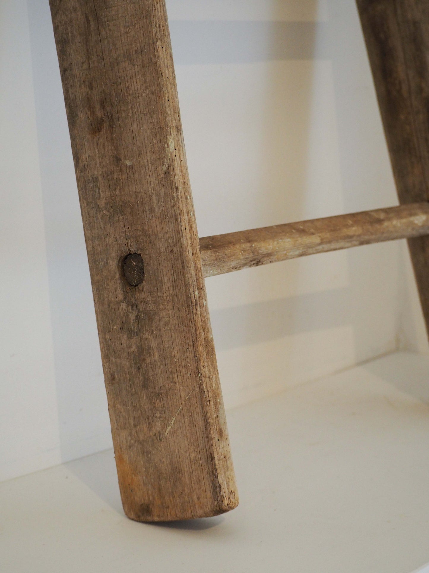 Vintage Small Rustic French Wooden Ladder / Decorative Ladder