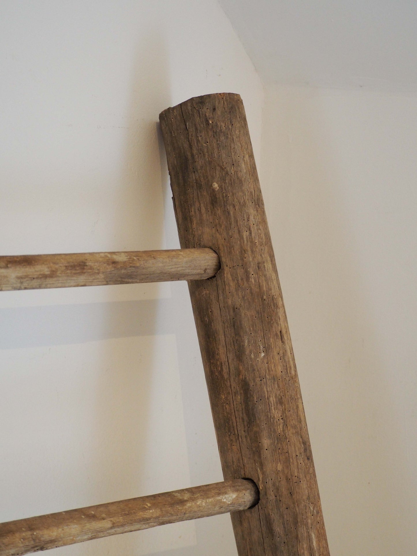Vintage Small Rustic French Wooden Ladder / Decorative Ladder