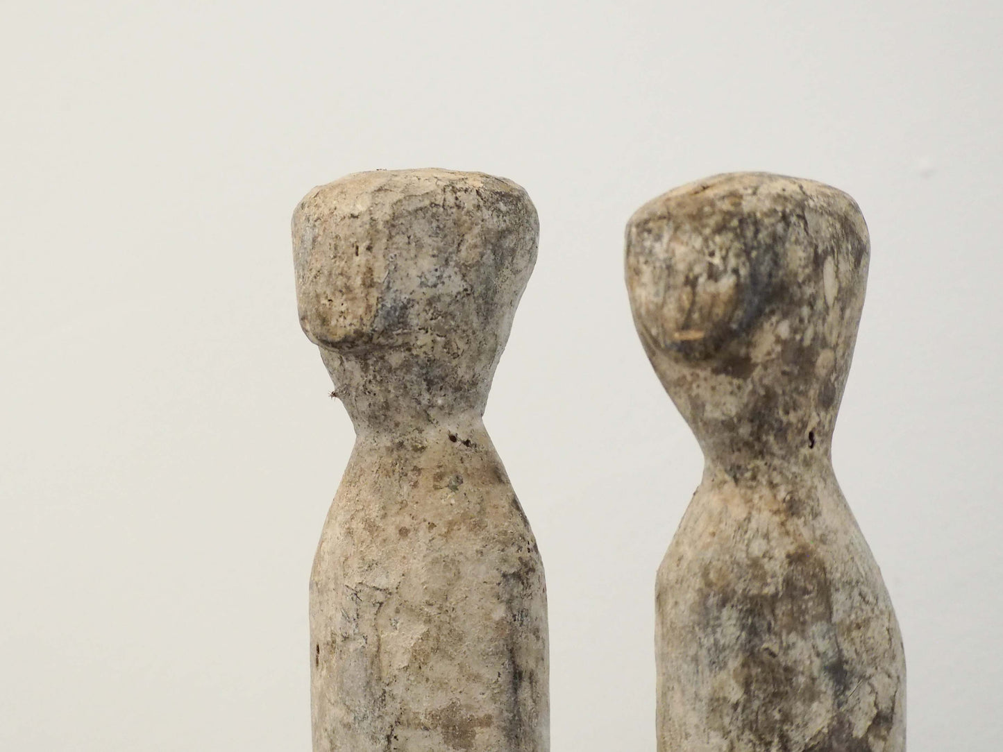 Pair of White Ancestor Figures from Ghana / Decorative Tribal Art