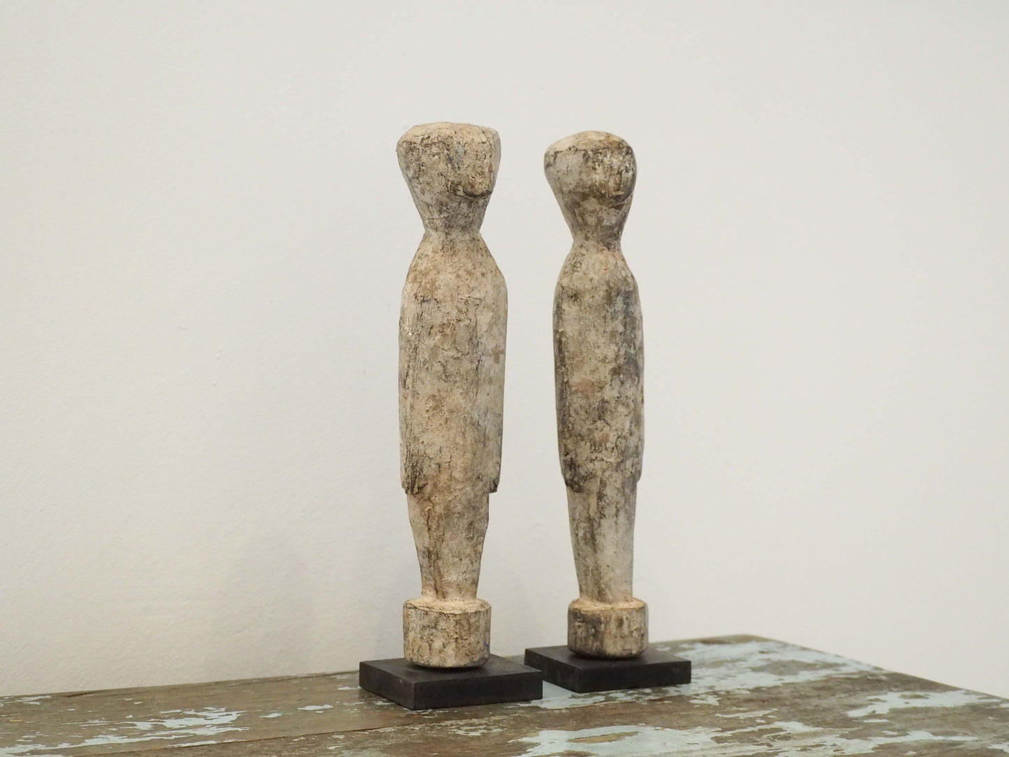 Pair of White Ancestor Figures from Ghana / Decorative Tribal Art