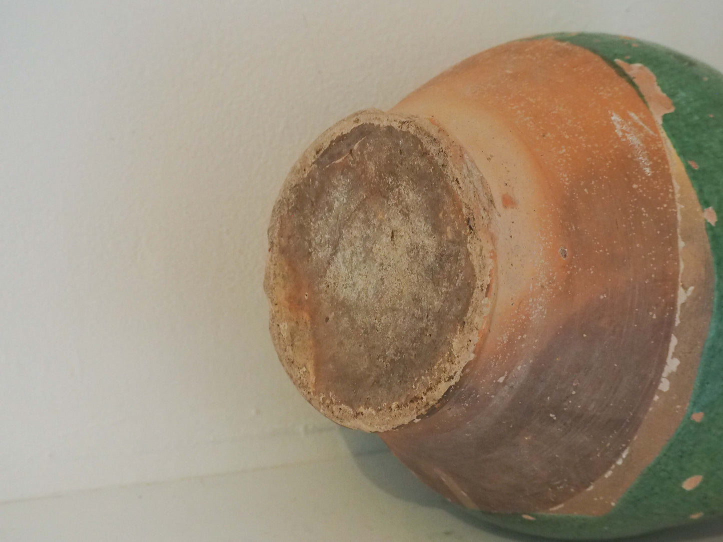 Antique French Green Glazed Terracotta Jug with Spout & Handles / Decorative Pot (Sold Individually)