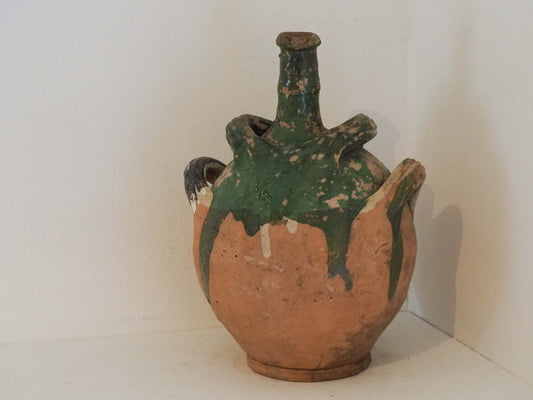 Antique Vintage 19th-Century French Green Glazed Confit Pot / Decorative Jug (Sold Individually)