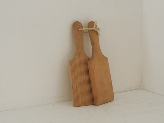 Pair of Vintage Wooden Butter Pats / Kitchen Decor