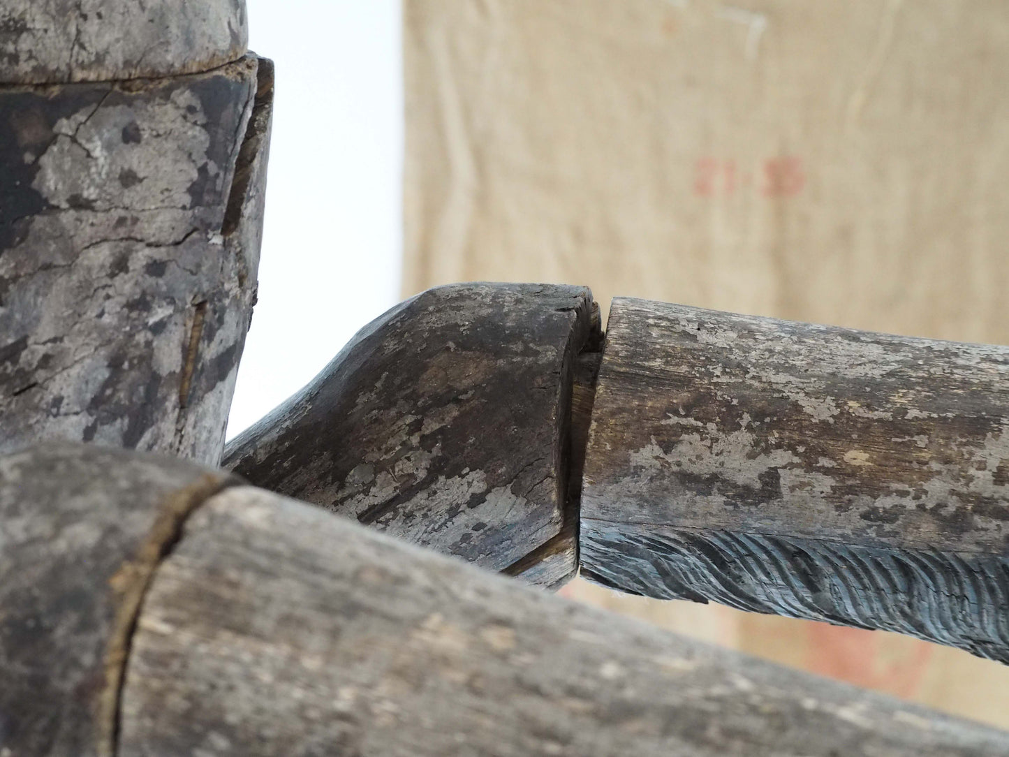 Antique Early 20th-Century Large Rare Hand-Carved Asian Decorative Wooden Horse Sculpture