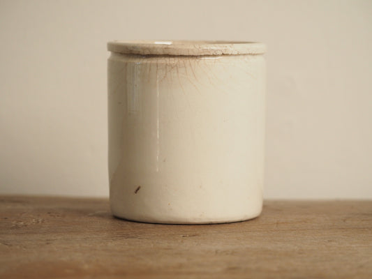 Antique Vintage Decorative Marmalade Jars / Cream Stoneware Pot