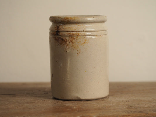 Antique Vintage Decorative Marmalade Jars / Cream Stoneware Pot