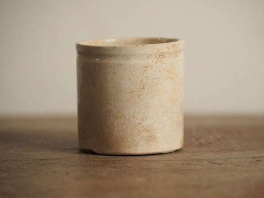 Antique Vintage Decorative Marmalade Jars / Cream Stoneware Pot