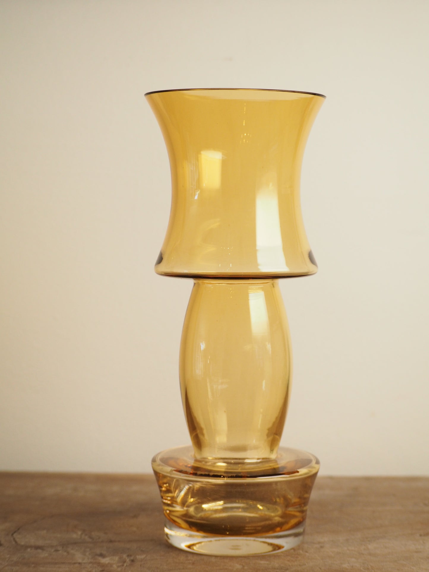 Tamara Aladin Kasipaino Glass Vase for Riihimaen Lasi c1970 in Amber