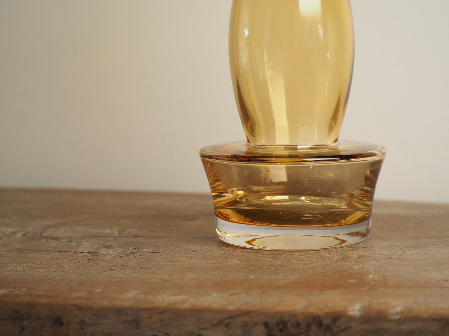 Tamara Aladin Kasipaino Glass Vase for Riihimaen Lasi c1970 in Amber