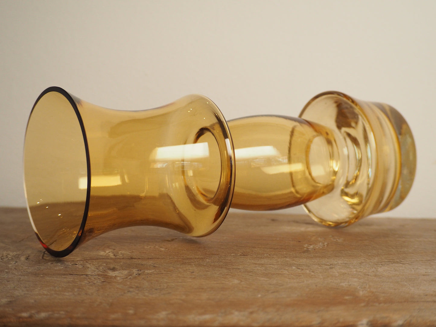 Tamara Aladin Kasipaino Glass Vase for Riihimaen Lasi c1970 in Amber