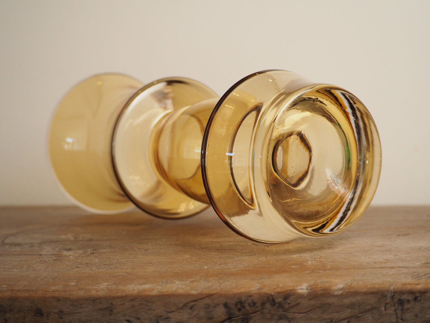 Tamara Aladin Kasipaino Glass Vase for Riihimaen Lasi c1970 in Amber