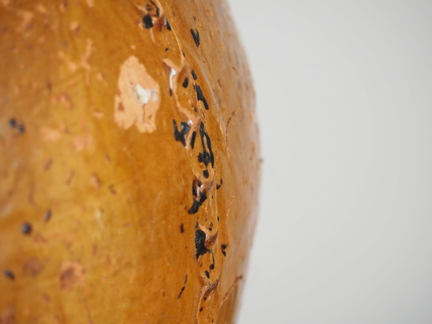 Vintage Antique French 18th-Century Walnut Oil Pot / Honey Brown Glaze Jar