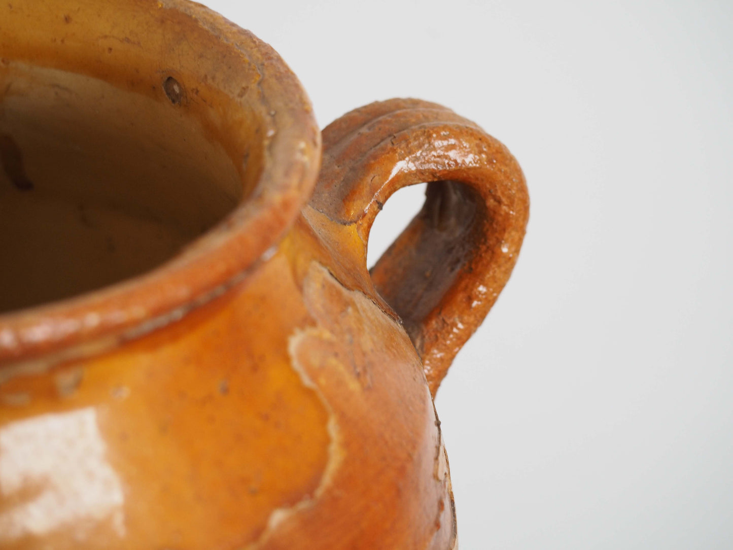Vintage Antique French Yellow Glazed Confit Pot / Preservation Pot