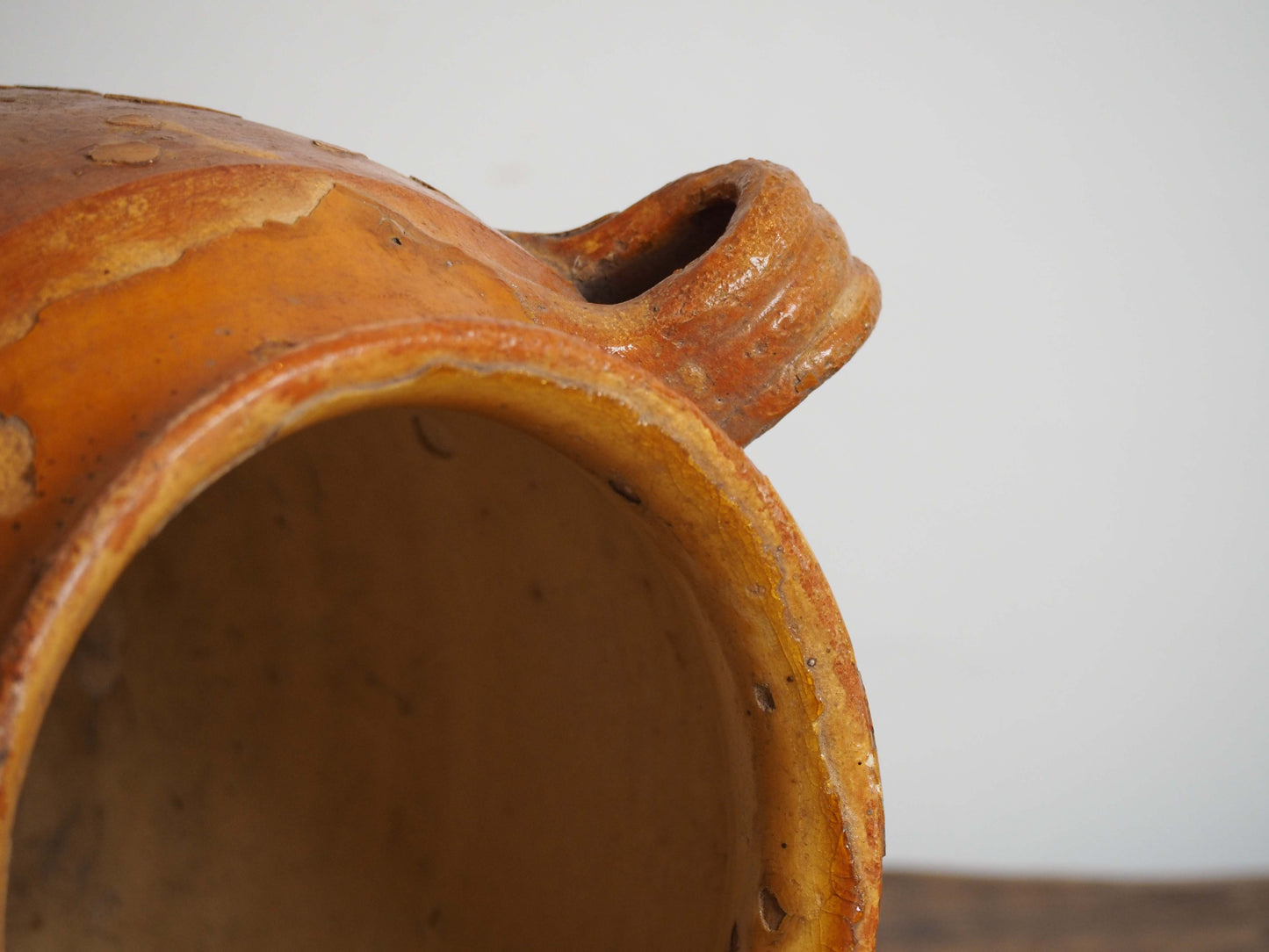 Vintage Antique French Yellow Glazed Confit Pot / Preservation Pot