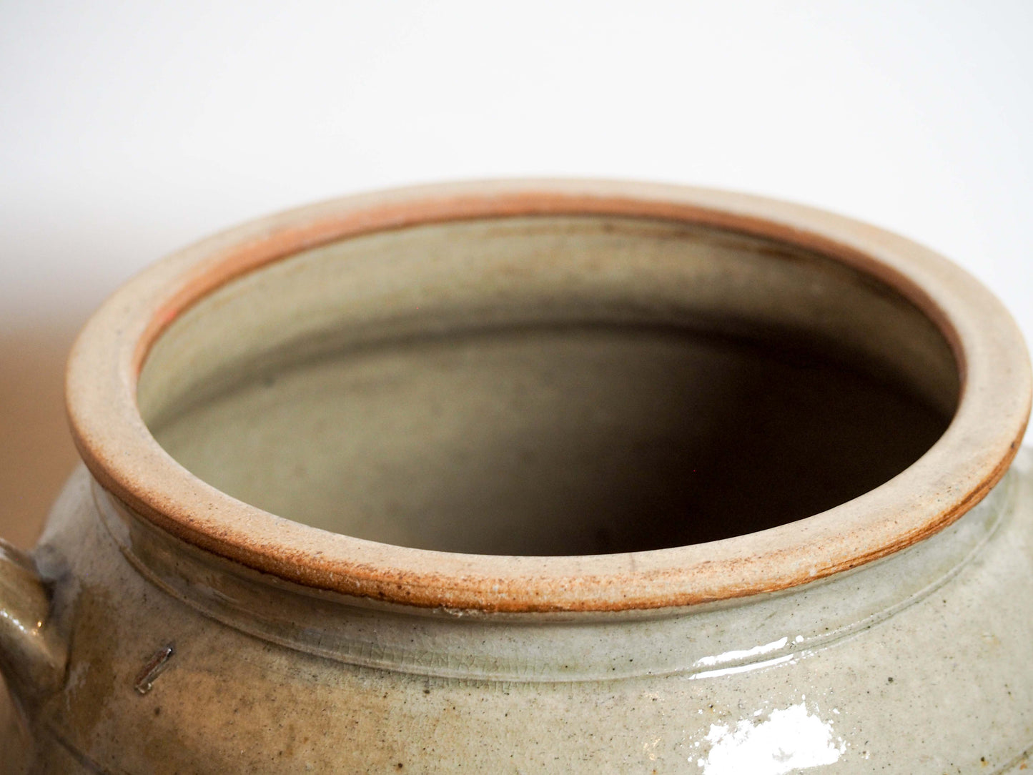 Vintage Antique Rustic French Cream Stoneware Confit Pot / Kitchen Storage Jar