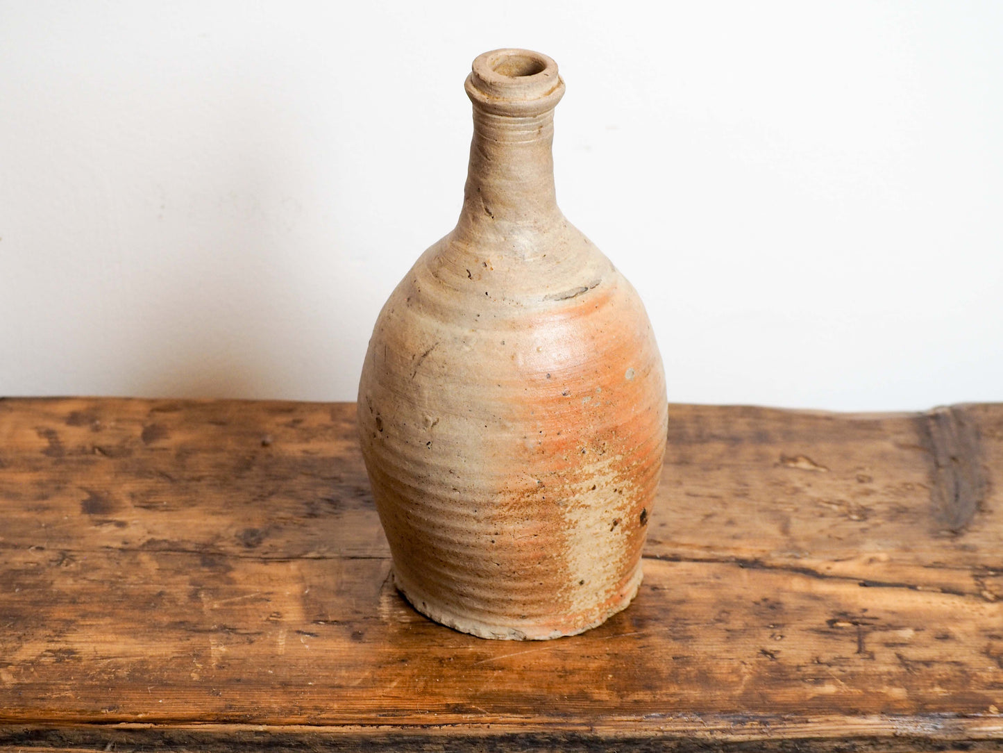 Vintage Antique Rustic French Cream Brown Stoneware Bottle / Kitchen Pot (Sold Individually)