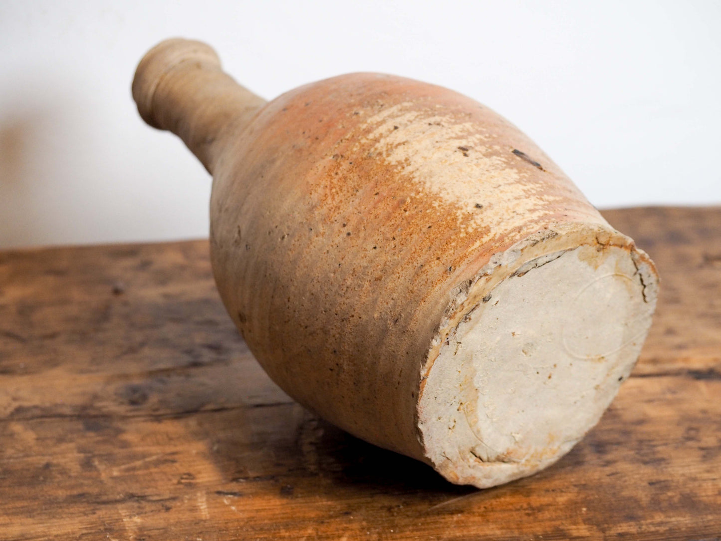 Vintage Antique Rustic French Cream Brown Stoneware Bottle / Kitchen Pot (Sold Individually)