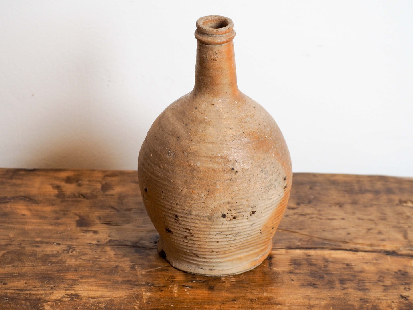 Vintage Antique Rustic French Cream Brown Stoneware Bottle / Kitchen Pot (Sold Individually)