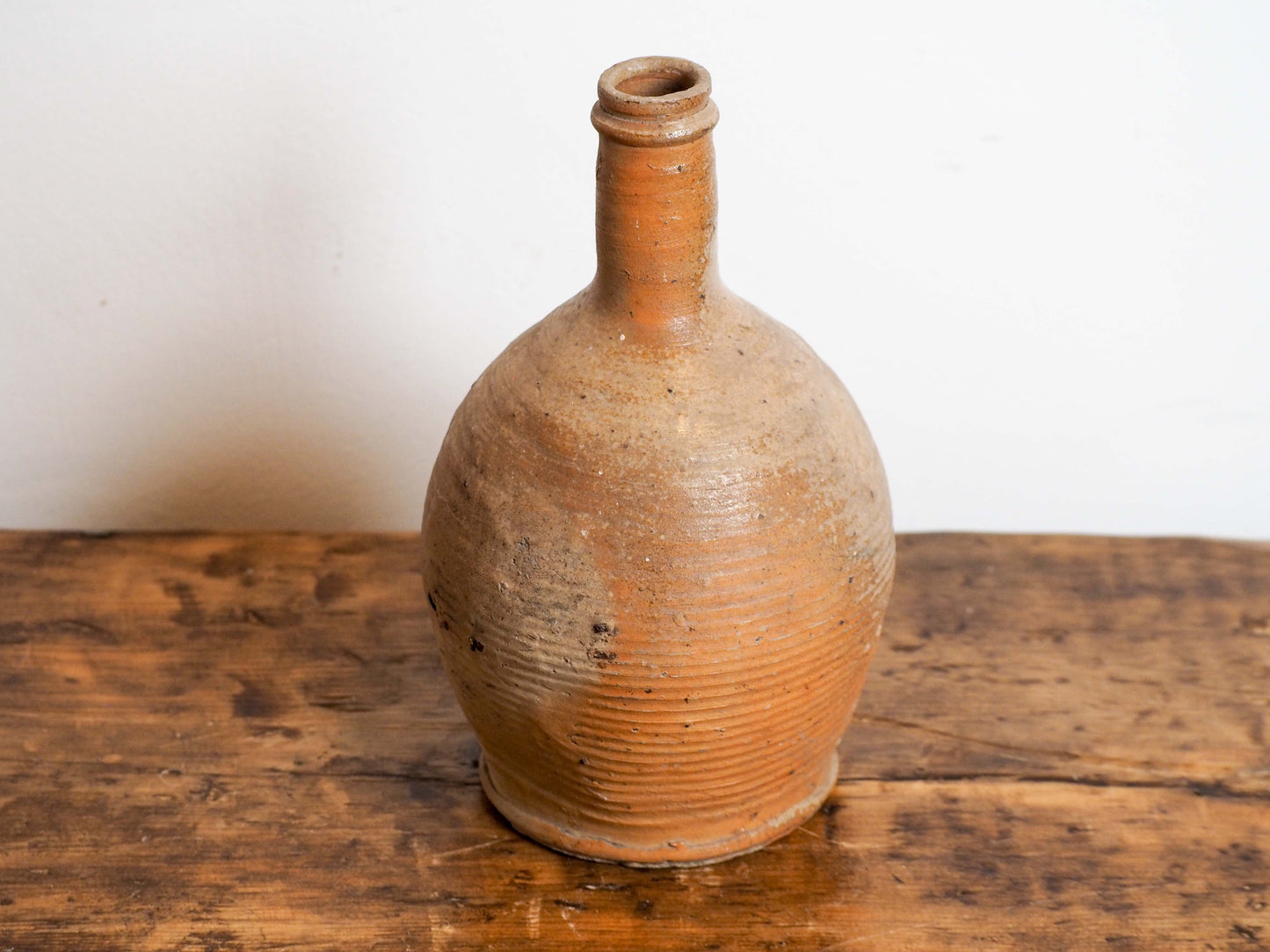 Vintage Antique Rustic French Cream Brown Stoneware Bottle / Kitchen Pot (Sold Individually)