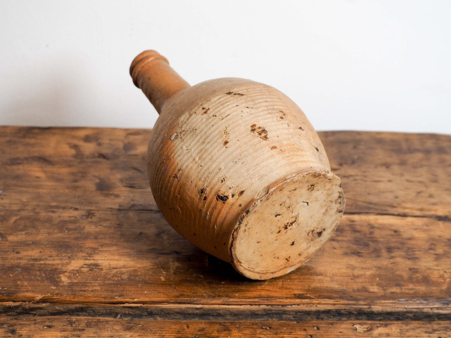 Vintage Antique Rustic French Cream Brown Stoneware Bottle / Kitchen Pot (Sold Individually)