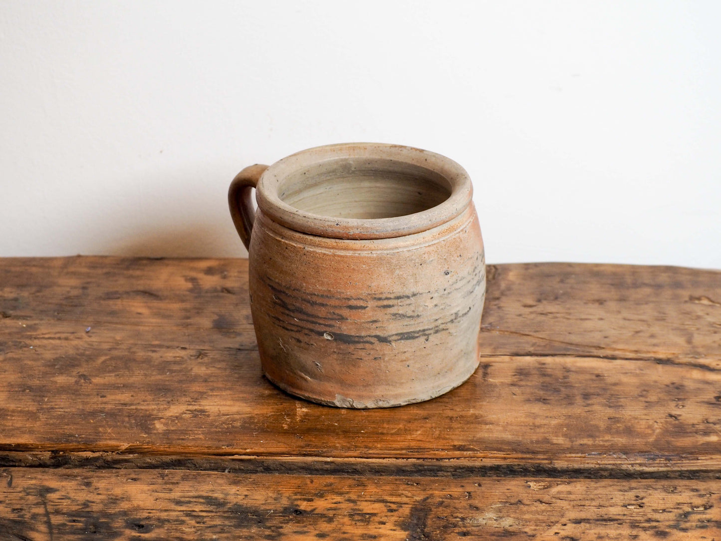 Vintage Antique Rustic French Handmade Confit Pot / Kitchen Storage Jar